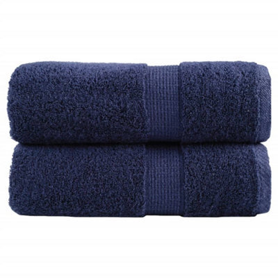 Berkfield Premium Guest Towels Solund 2Pcs Navy Blue 30X50Cm 600Gsm - image 1