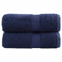 Berkfield Premium Guest Towels Solund 2Pcs Navy Blue 30X50Cm 600Gsm - thumbnail 1