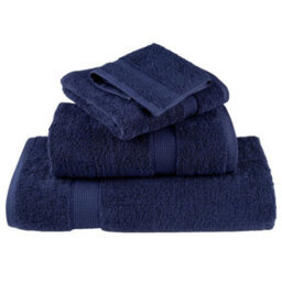 Berkfield Premium Guest Towels Solund 2Pcs Navy Blue 30X50Cm 600Gsm - thumbnail 4