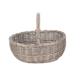 Red Hamper C108 Wicker Large Unlined Antique Wash Bathroom Shopping Basket - thumbnail 2
