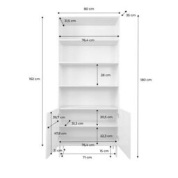 Sweeek - Shelving Unit Bookcase Metal And Wood Decor 6 Levels Grey And Walnut - Ashton - thumbnail 5