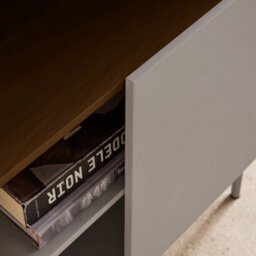 Sweeek - Shelving Unit Bookcase Metal And Wood Decor 6 Levels Grey And Walnut - Ashton - thumbnail 8
