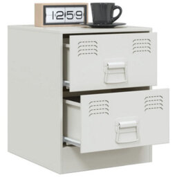 Berkfield Bedside Cabinets 2 Pcs White 34.5X39X44 Cm Steel - thumbnail 4
