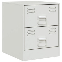 Berkfield Bedside Cabinets 2 Pcs White 34.5X39X44 Cm Steel - thumbnail 5