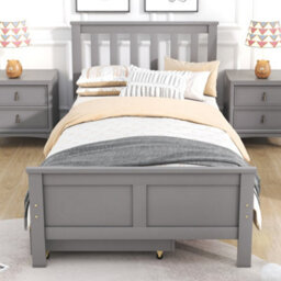 Abrihome Wooden Solid Gray Pine Storage Bed With Drawers Bed Furniture Frame For Adults, Kids, Teenagers 3Ft Single (Gray 190X90Cm) - thumbnail 9