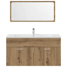 Berkfield 4 Piece Bathroom Furniture Set Artisan Oak Engineered Wood - thumbnail 7