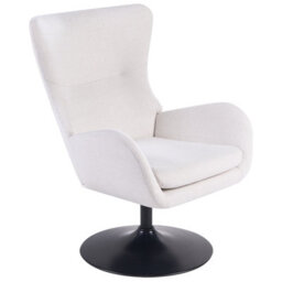 Beliani Swivel Armchair Vigge Off-White - thumbnail 1