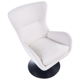 Beliani Swivel Armchair Vigge Off-White - thumbnail 4