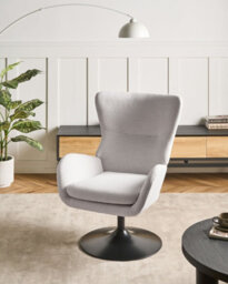 Beliani Swivel Armchair Vigge Off-White - thumbnail 2