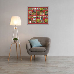 AK Frames 80X70Cm Light Grey Modern Multi Photo Frame With Crimson Mount - Holds 20 Apertures (18X) 6X4, (2X) 4X4 Photos - thumbnail 3