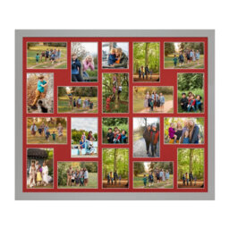 AK Frames 80X70Cm Light Grey Modern Multi Photo Frame With Crimson Mount - Holds 20 Apertures (18X) 6X4, (2X) 4X4 Photos - thumbnail 1