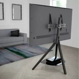 "Avf Hoxton Tv Stand For Tvs Up To 70"" (40Kg) - Black Tripod Legs, Adjustable Height & Tilt, Glass Shelf, Cable Management" - thumbnail 8