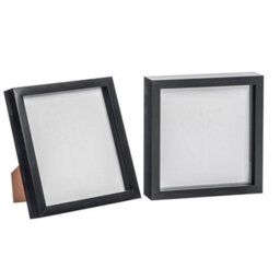 "Nicola Spring 8 X 8"" Photo Frames - Black - 3D Photo Frame Picture Frame Box Portrait Display Case (22.5 X 22.5Cm) Set Of 2" - thumbnail 1