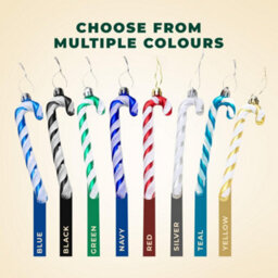 Festive Fix 6 Pack Navy Glitter Candy Cane Christmas Decorations Premium Plastic Hanging Ornaments For Tree Holiday Home Decor - thumbnail 7