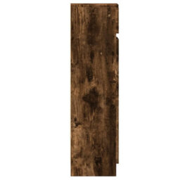 Berkfield Shoe Cabinet Smoked Oak 100.5X28X100 Cm Engineered Wood - thumbnail 7