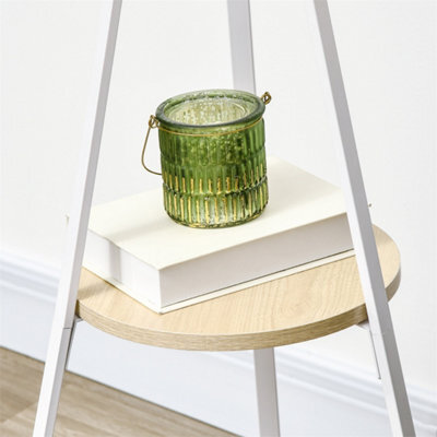 White Free Standing Coat Rack Metal Shelf Holder Stand - image 1