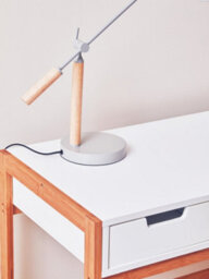 Orsina White 1 Drawer Desk, Durable Computer Desk With Natural Wood Legs, Study Table Bedside Desk For Home - thumbnail 7