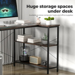 Levede L Shaped Gaming Computer Desk Workstation Study Corner Table Office - thumbnail 6