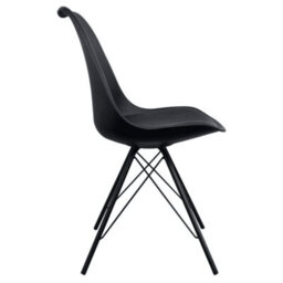 Fusion Living Soho Black Plastic Dining Chair With Black Metal Legs - thumbnail 6