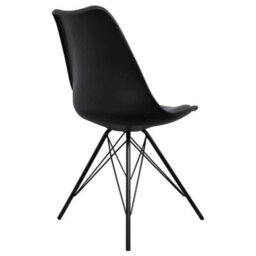 Fusion Living Soho Black Plastic Dining Chair With Black Metal Legs - thumbnail 5