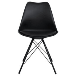 Fusion Living Soho Black Plastic Dining Chair With Black Metal Legs - thumbnail 7
