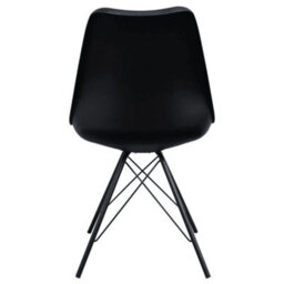 Fusion Living Soho Black Plastic Dining Chair With Black Metal Legs - thumbnail 4