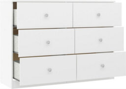 Denver White Gloss 6 Drawer Chest Of Drawers Modern Bedroom Furniture Storage - thumbnail 3