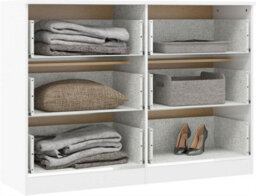 Denver White Gloss 6 Drawer Chest Of Drawers Modern Bedroom Furniture Storage - thumbnail 5