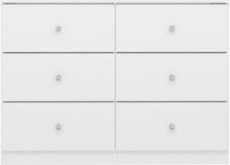 Denver White Gloss 6 Drawer Chest Of Drawers Modern Bedroom Furniture Storage - thumbnail 2