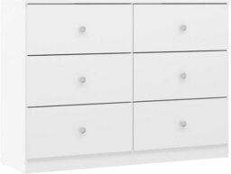 Denver White Gloss 6 Drawer Chest Of Drawers Modern Bedroom Furniture Storage - thumbnail 1