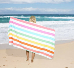 Gaveno Cavailia 1Pk Beach Towel Pastel Stripe Sand Free 100X200 Multi - thumbnail 2