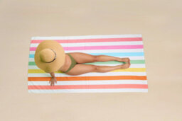 Gaveno Cavailia 1Pk Beach Towel Pastel Stripe Sand Free 100X200 Multi - thumbnail 6