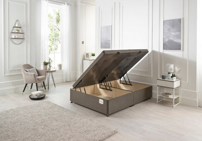 Somnior Beds Somnior 4Ft Millbank Ottoman Bed-Side Opening-Tweed Coffee - image 1