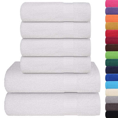 Berkfield Durable 6 Piece Towel Set White 360 Gsm 100% Cotton
