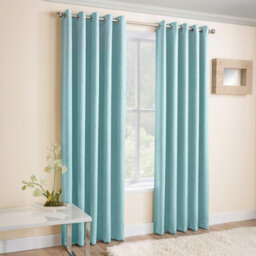 Enhanced Living Vogue Sky Blue 46 X 54 Inch (117X137Cm) Eyelet Thermal Noise Reducing Dim Out Curtains (Pair) - thumbnail 1