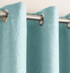 Enhanced Living Vogue Sky Blue 46 X 54 Inch (117X137Cm) Eyelet Thermal Noise Reducing Dim Out Curtains (Pair) - thumbnail 2