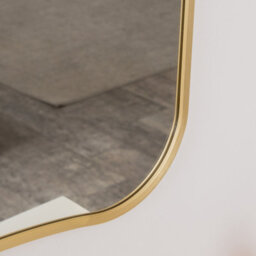 Melody Maison Gold Asymmetrical Metal Framed Wall Mirror - 54Cm X 80Cm - thumbnail 4