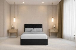 "Nexus Amalfi Plush Divan, Black, 26"" Headboard, 4 Drawers, Open Coil Mattress, Small Double" - thumbnail 3