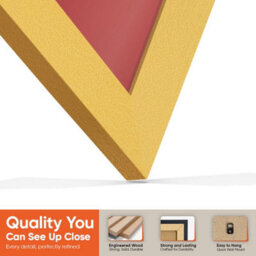 "16X16"" Gold Modern Vinyl Record Frame With Crimson Mount For 12 Inch Lp Disc - Ak Frames" - thumbnail 3
