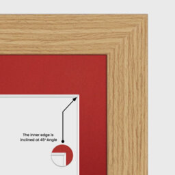 AK Frames 20X14 Light Oak Modern Multi Photo Frame With Crimson Mount - Holds 2 Apertures (2X) A4 Photos - thumbnail 7