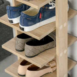 Homcom 7 Tier Shoe Rack Organizer Storage Shelf Wooden Display Cabinet Oak - thumbnail 7