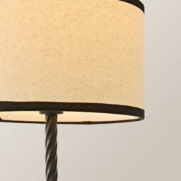 Valuelights Maura Natural Linen Black Trim Drum Shade Matte Black Twist Table Lamp And Bulb - thumbnail 4