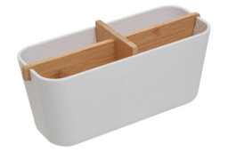 Orsina 4 Compartment White Organizer, Eco-Friendly Desk Organizers, Sub-Grid Drawer Organizer, Cupboard Organizer
