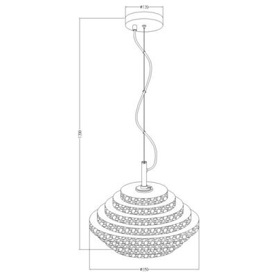 K Living Aspen 2Lt Brass And Tiered Clear Glass Light Pendant - image 1
