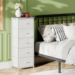 Somdot Tall Chest Of Drawers For Bedroom With 5 Drawers, Storage Organiser Fabri - thumbnail 2