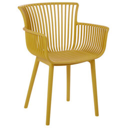 Beliani Set Of 4 Garden Chairs Pesaro Yellow - thumbnail 4