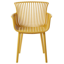 Beliani Set Of 4 Garden Chairs Pesaro Yellow - thumbnail 6
