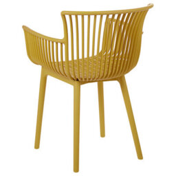 Beliani Set Of 4 Garden Chairs Pesaro Yellow - thumbnail 7