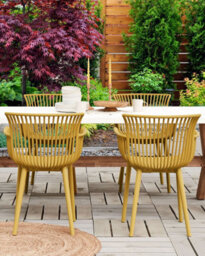 Beliani Set Of 4 Garden Chairs Pesaro Yellow - thumbnail 2