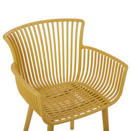 Beliani Set Of 4 Garden Chairs Pesaro Yellow - thumbnail 8